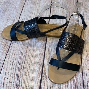 UGG Black and Tan Women's Sandals